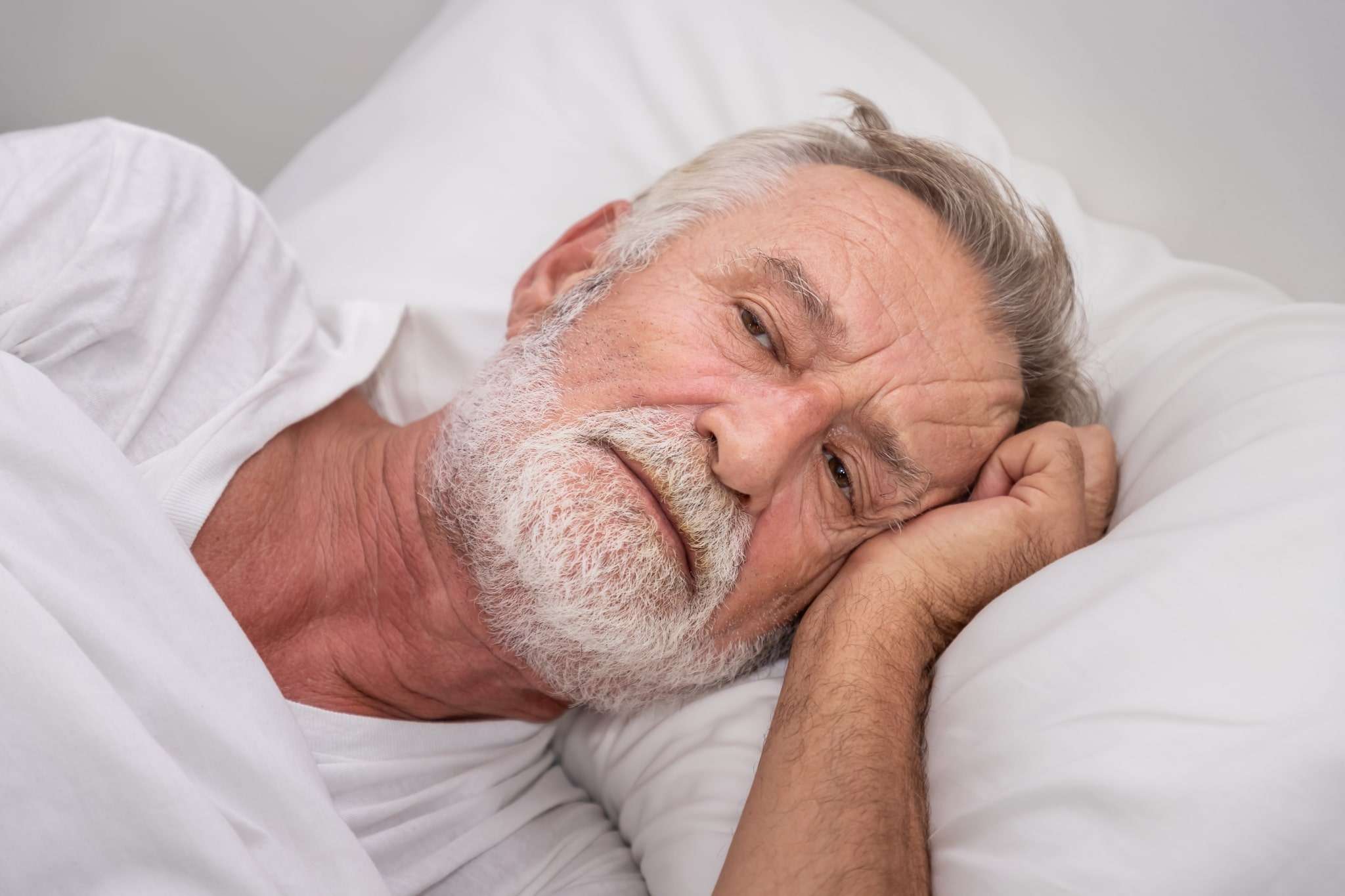 An elderly man with insomnia.